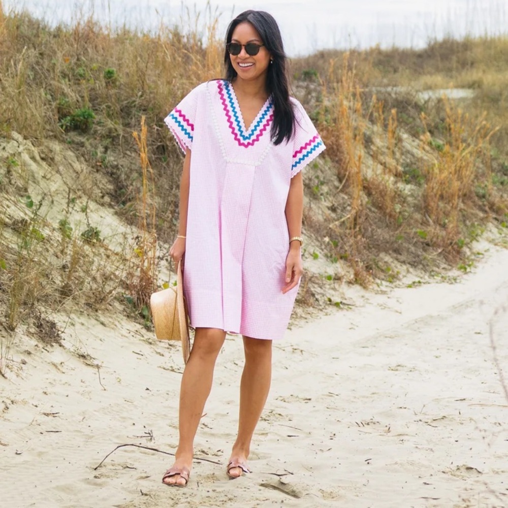 Augusta Caftan - Pink Gingham NWOT - Picture 3 of 9